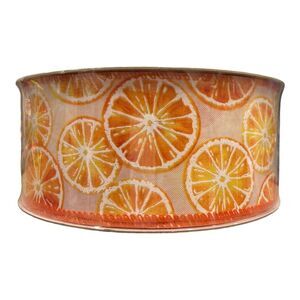 Orange Slice - Member's Mark Premium Spring Theme Wire Edge Ribbon, 2.5" Wide x